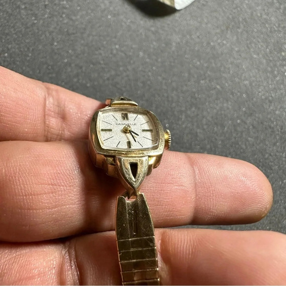 Vintage Caravelle N7 Ladies Cocktail Watch Gold Tone Mechanical Wind Up Working - Picture 2 of 10